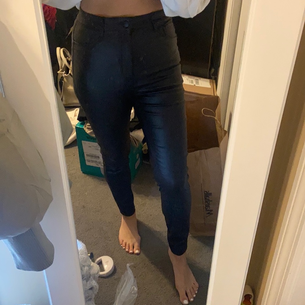 Semi Shiny Leather Pants